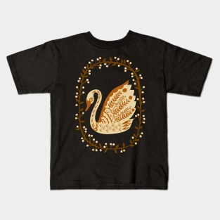 Folk Swan Wreath Kids T-Shirt